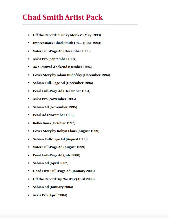 Chad Smith Artist Pack