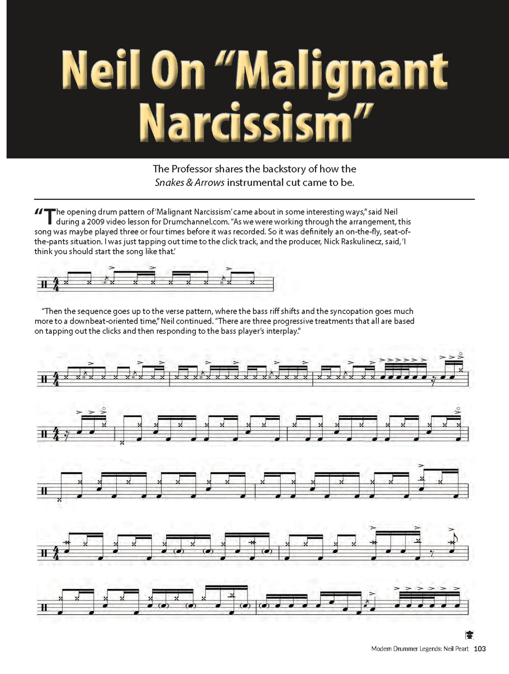 Neil Peart Legends Book Vol 1