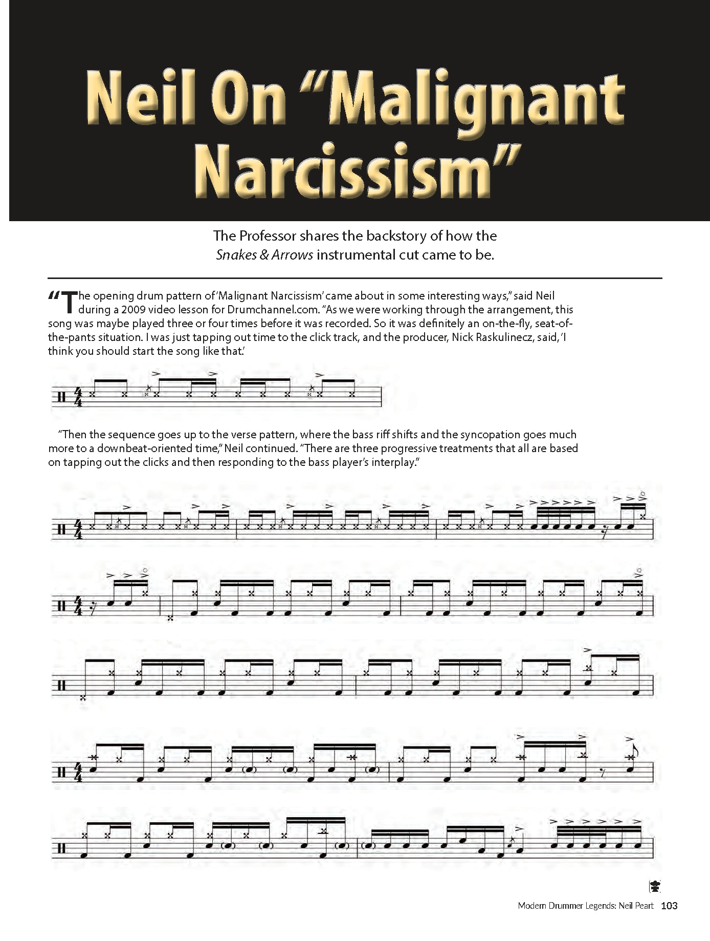 Neil Peart Legends Book Vol 1